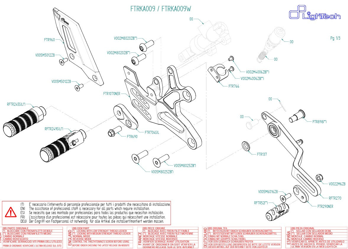 Système de marche arrière LighTech pour Kawasaki ZX-6R/636/RR (05-25) FTRKA009/W 