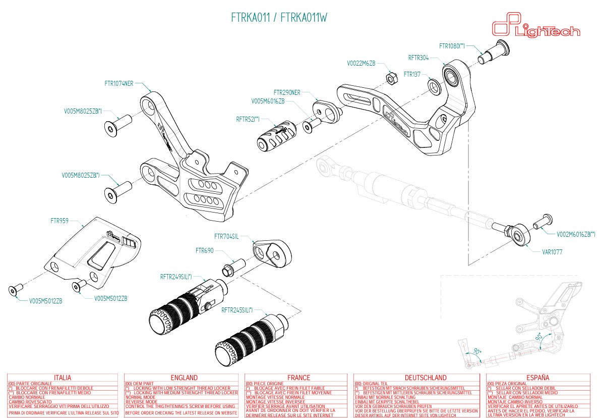 Système de freinage LighTech Kawasaki ZX-10 R/RR (21-25) FTRKA011/W 