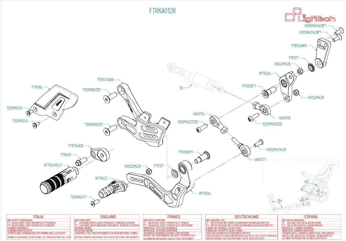 Système de freinage R LighTech inverse Kawasaki ZX-10 R/RR (21-25) FTRKA012R 