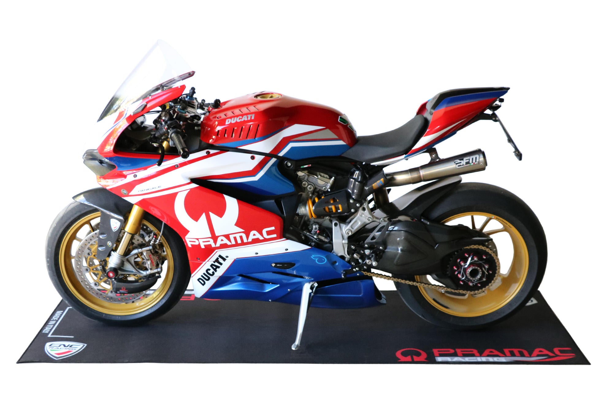 Tapis de boxe et de garage pour moto 220 x 80 cm Pramac Racing Édition Limitée CNC Racing GA003BPR 