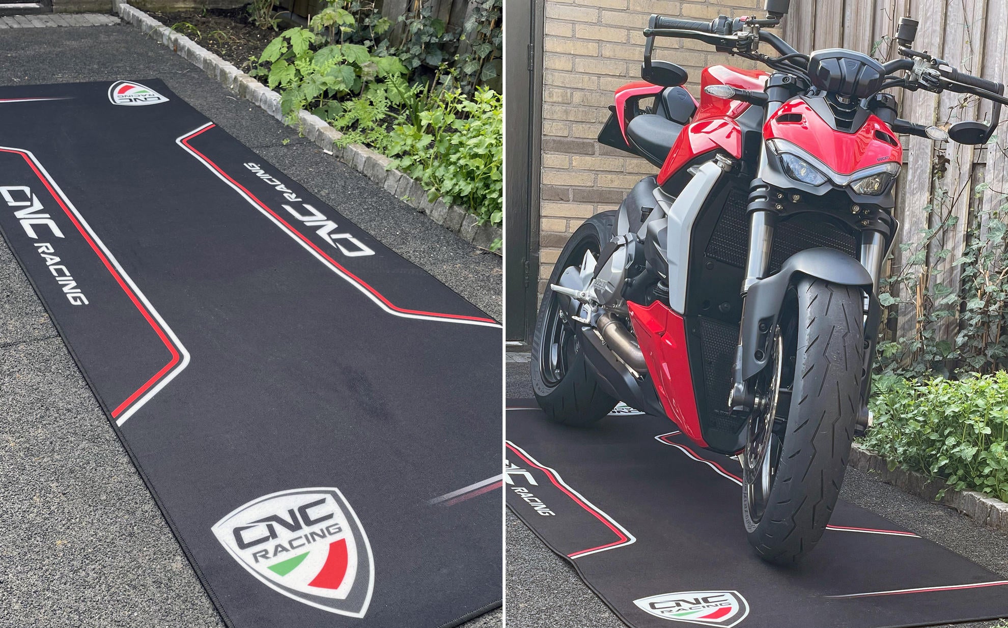 Tapis de boxe et de garage pour moto 226 x 80 cm CNC Racing GA016B 