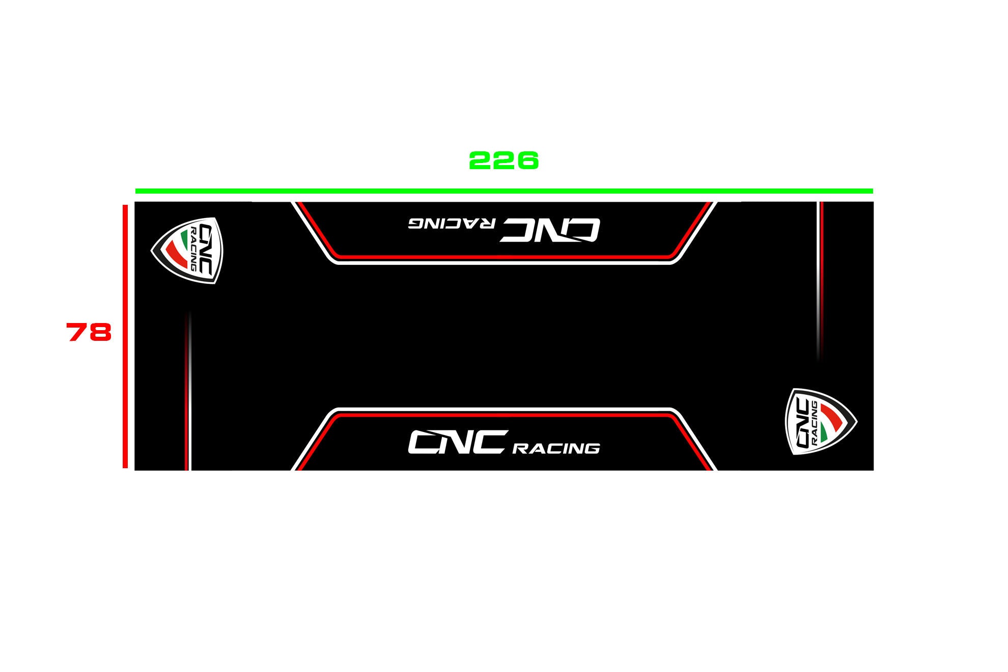 Tapis de boxe et de garage pour moto 226 x 80 cm CNC Racing GA016B 
