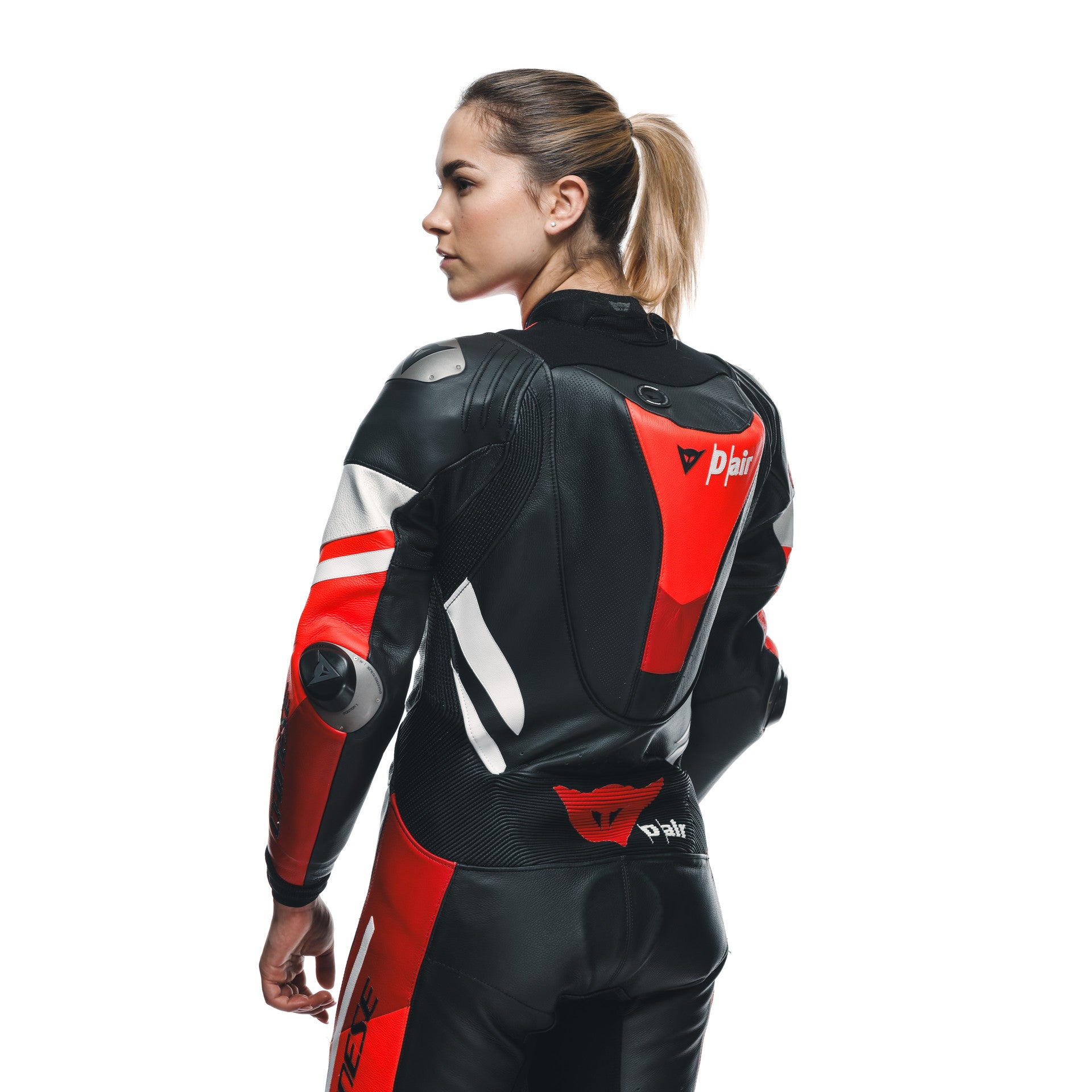 Dainese Misano 3 Lady D-AIR® combinaison en cuir à une pièce – combinaison de course à airbag perforé | Femmes | Rouge 