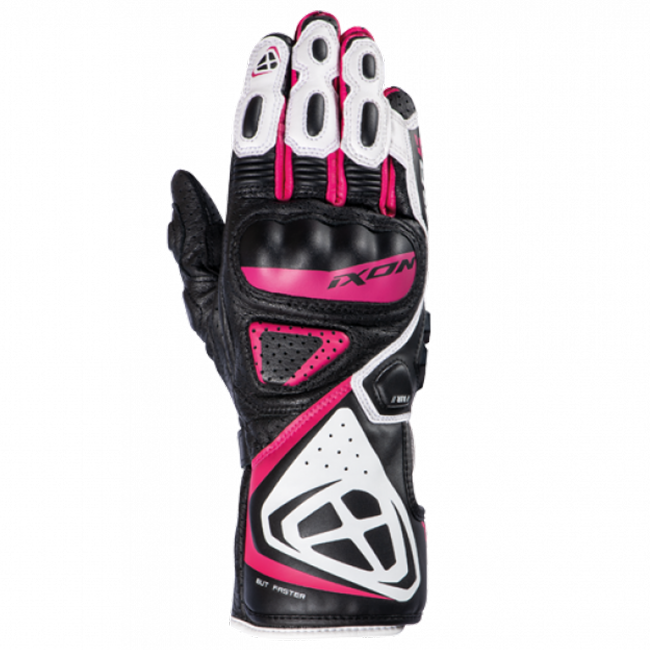 IXON GP5 Air L gants en cuir pour moto | Femmes | Rose/Blanc/Noir 