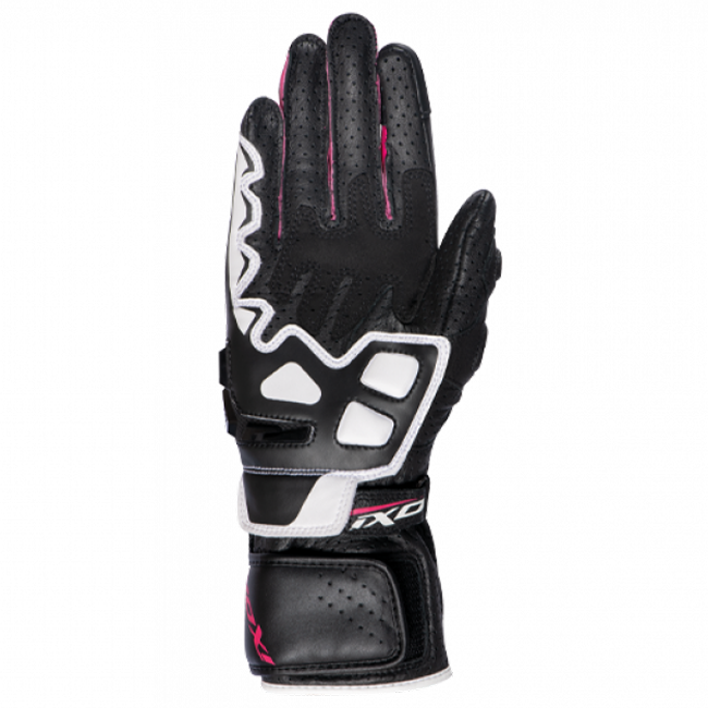 IXON GP5 Air L gants en cuir pour moto | Femmes | Rose/Blanc/Noir 