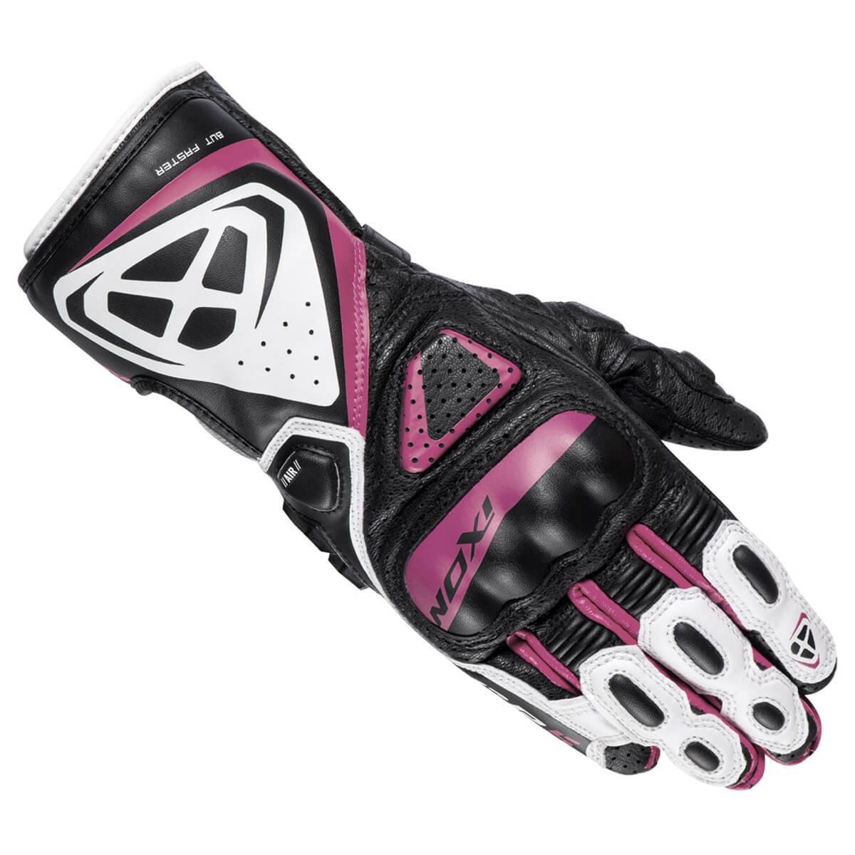 IXON GP5 Air L gants en cuir pour moto | Femmes | Rose/Blanc/Noir 