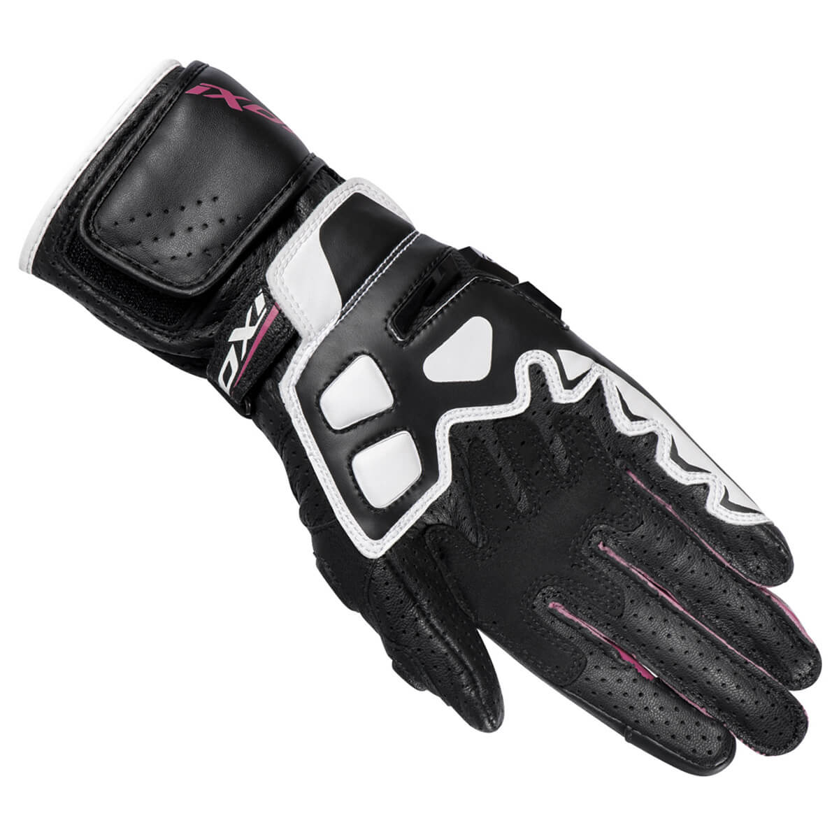 IXON GP5 Air L gants en cuir pour moto | Femmes | Rose/Blanc/Noir 