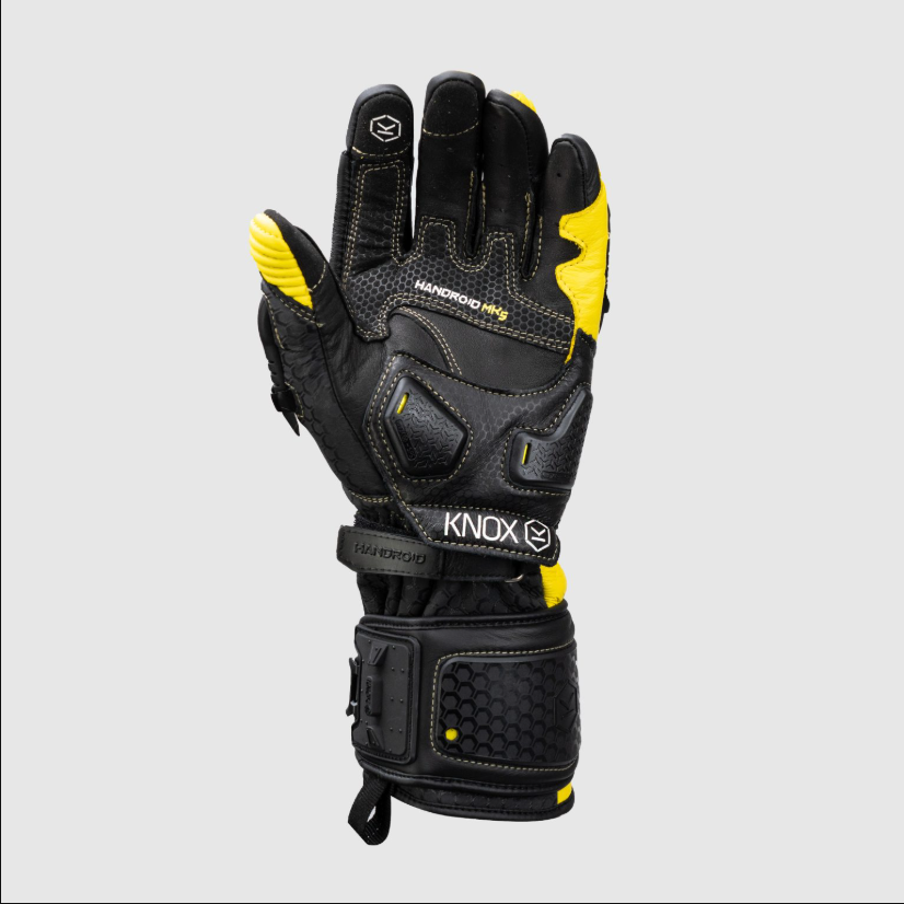 Gants de course en cuir Knox Handroid MK5 | Homme | Jaune | 11769404104 