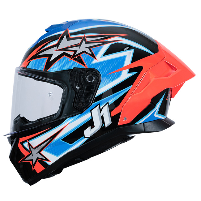 Just1 J-STR Casque Astro Rouge / Bleu / Noir Brillant 6030390112007 