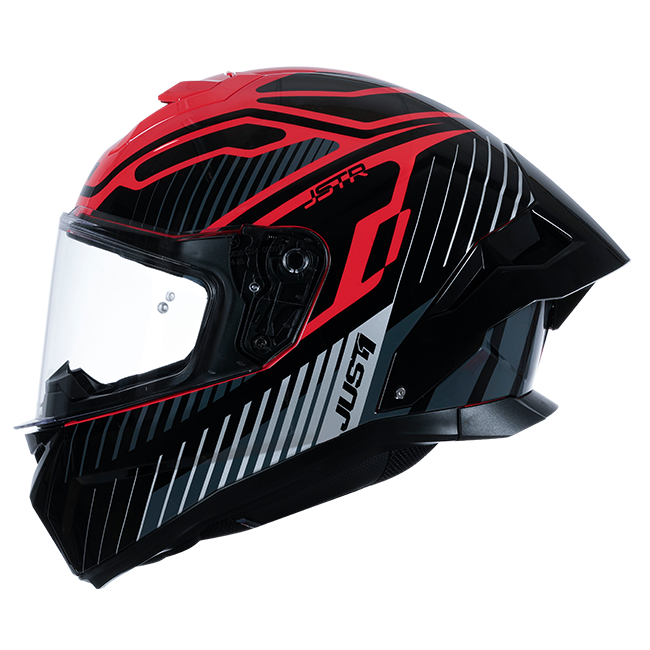 Just1 J-STR Casque Tactical Argent / Rouge Brillant 6030390171003 