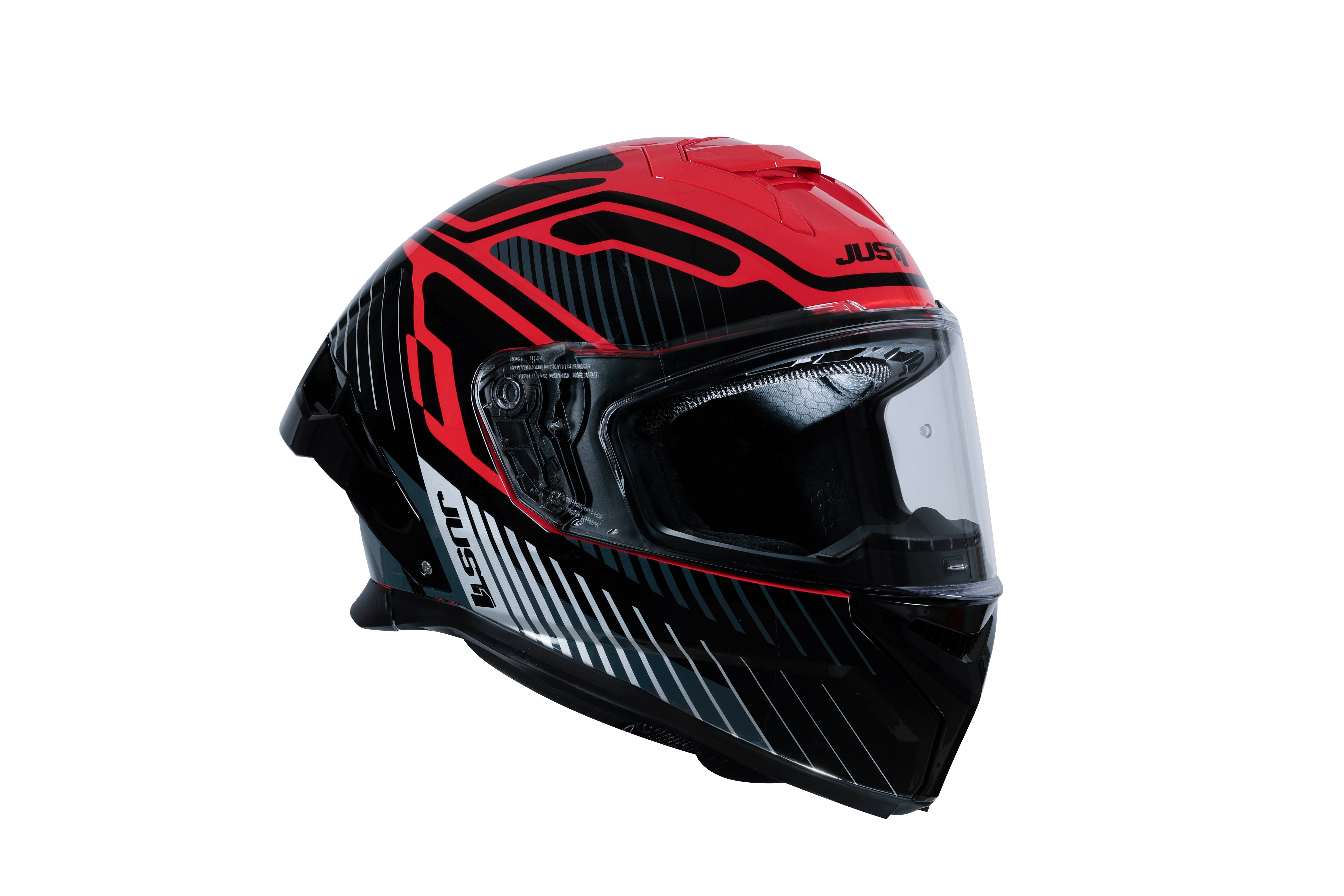 Just1 J-STR Casque Tactical Argent / Rouge Brillant 6030390171003 