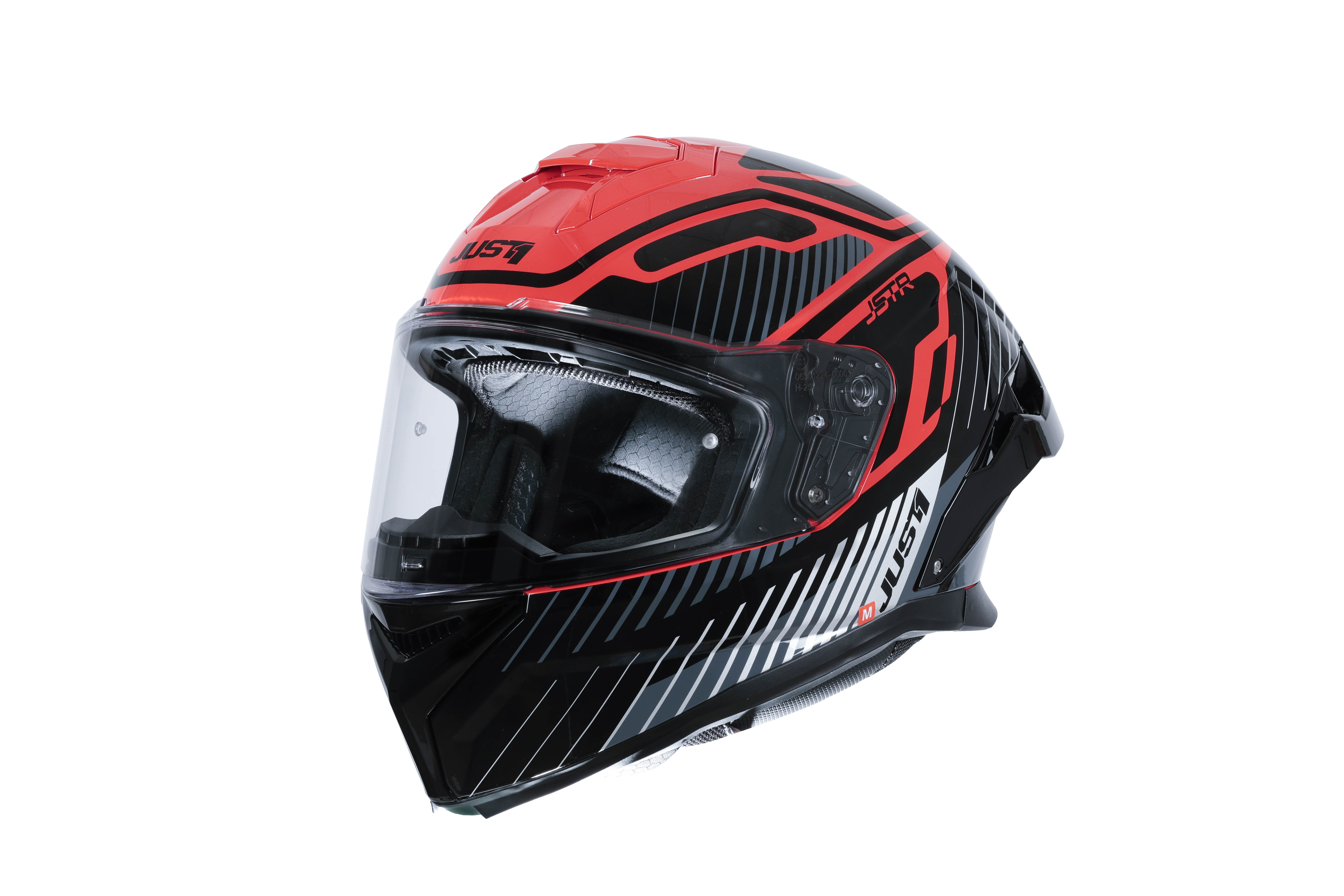 Just1 J-STR Casque Tactical Argent / Rouge Brillant 6030390171003 