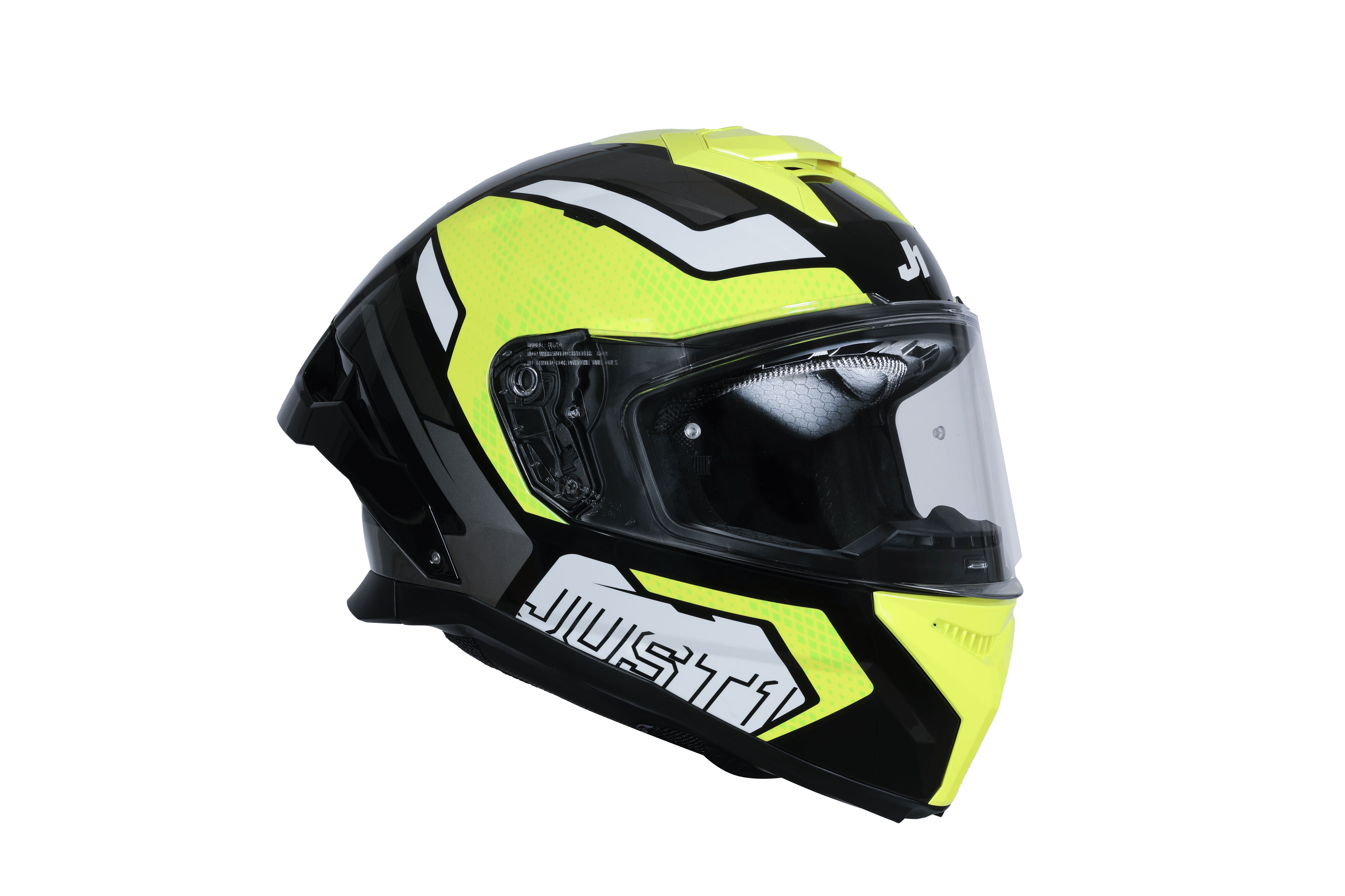 Just1 J-STR Casque Union Néon Jaune / Noir Brillant 6030390191001 