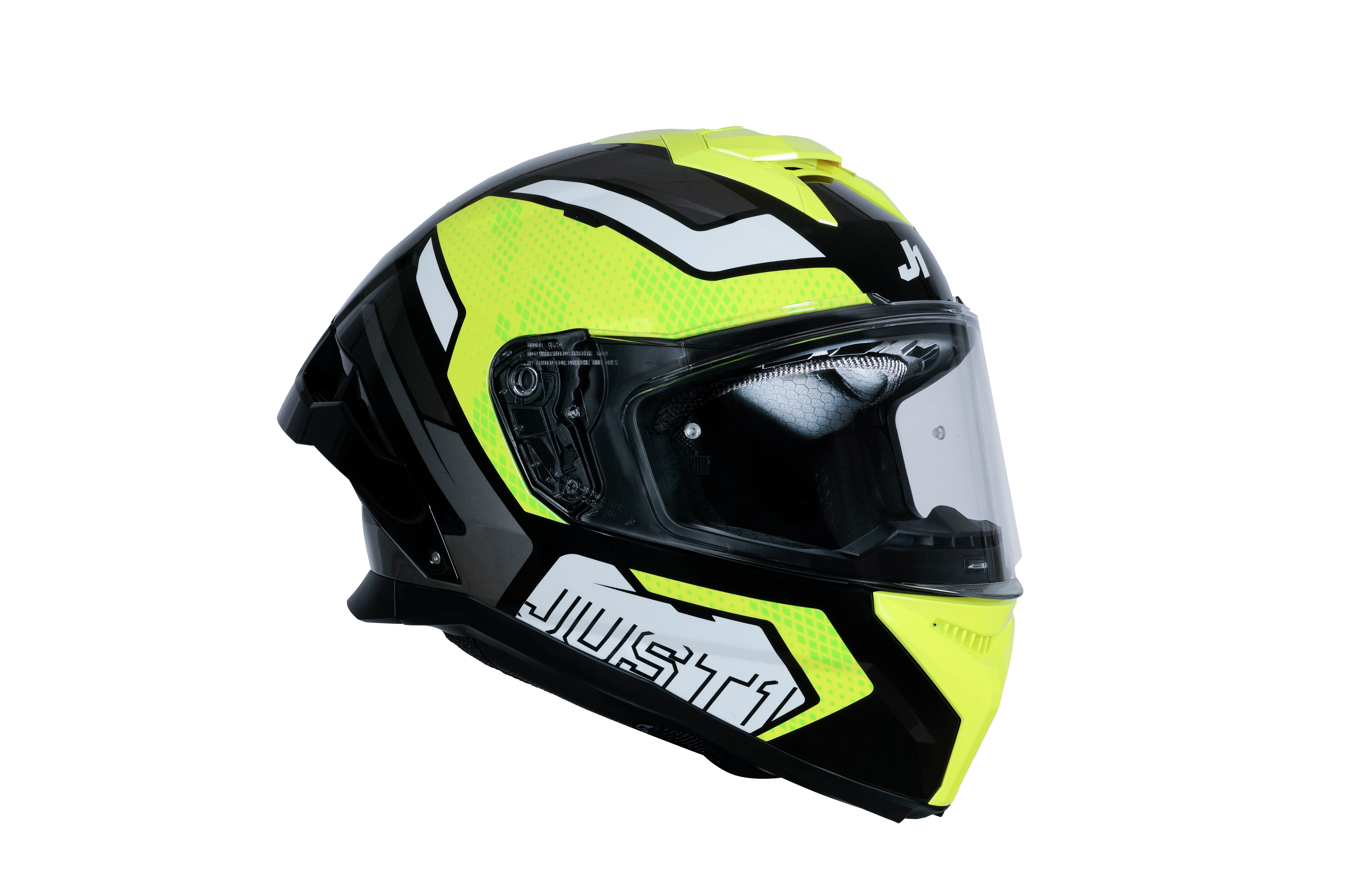 Just1 J-STR Casque Union Néon Jaune / Noir Brillant 6030390191001 