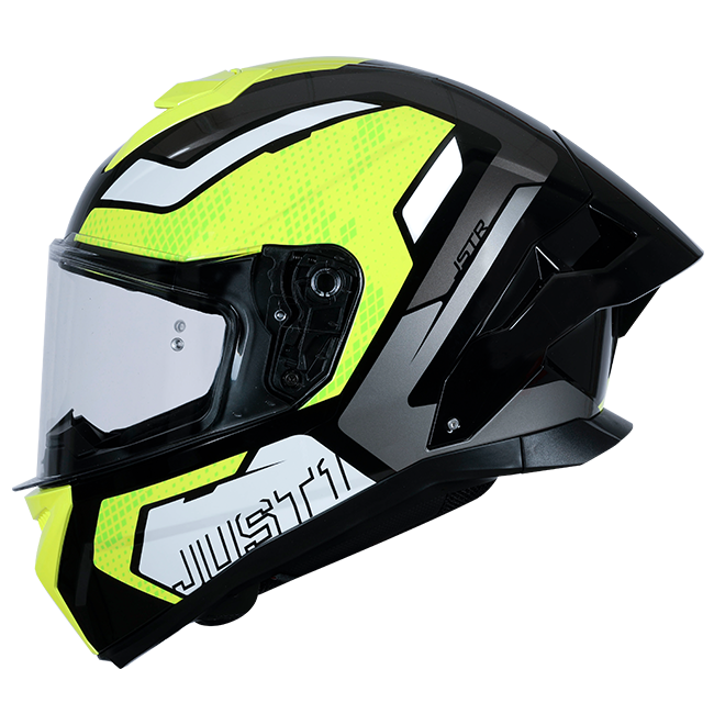 Just1 J-STR Casque Union Néon Jaune / Noir Brillant 6030390191001 