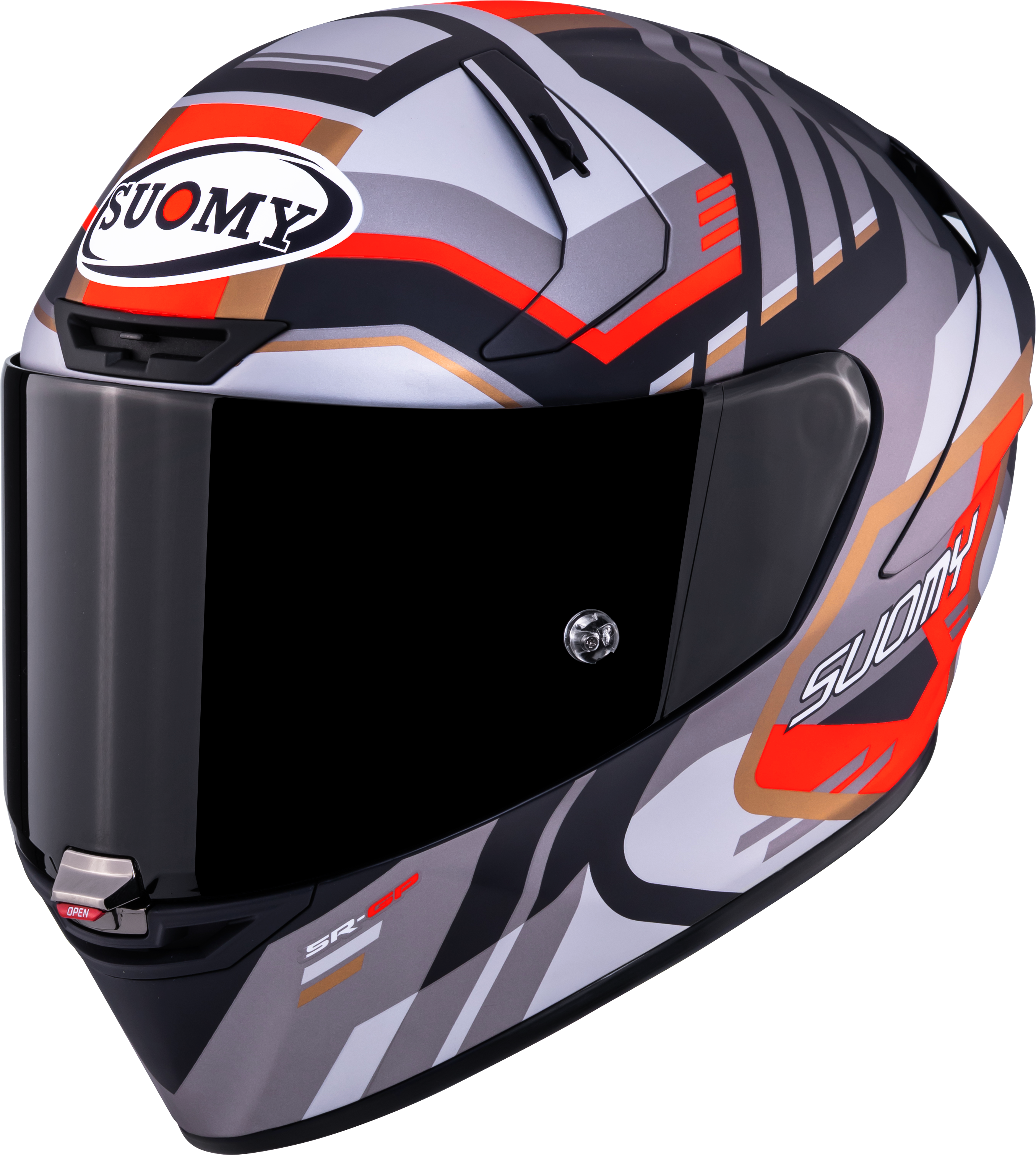 Casque Suomy SR-GP Evo Infrared Mat Gris/Rouge/Noir K6S20025 