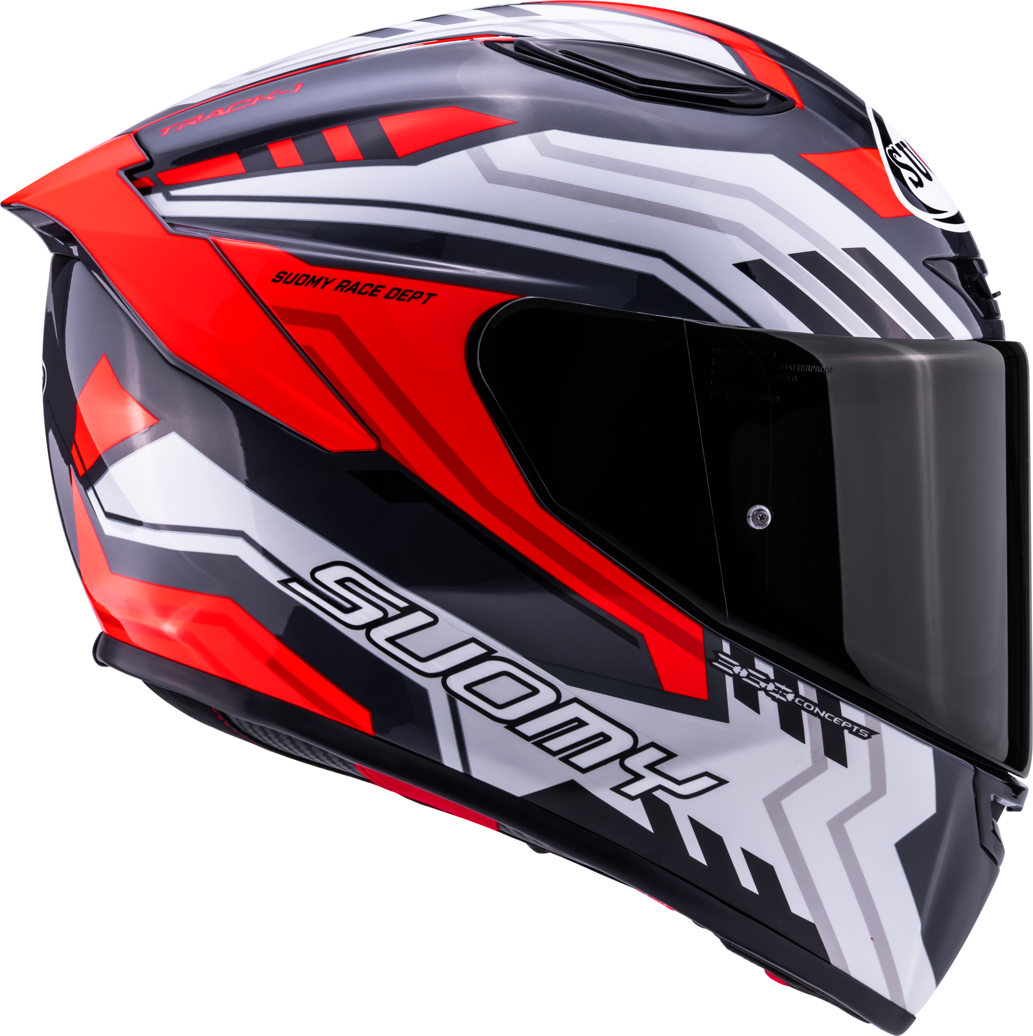 Casque Suomy Track-1 Framework Blanc/Rouge K6T10022 