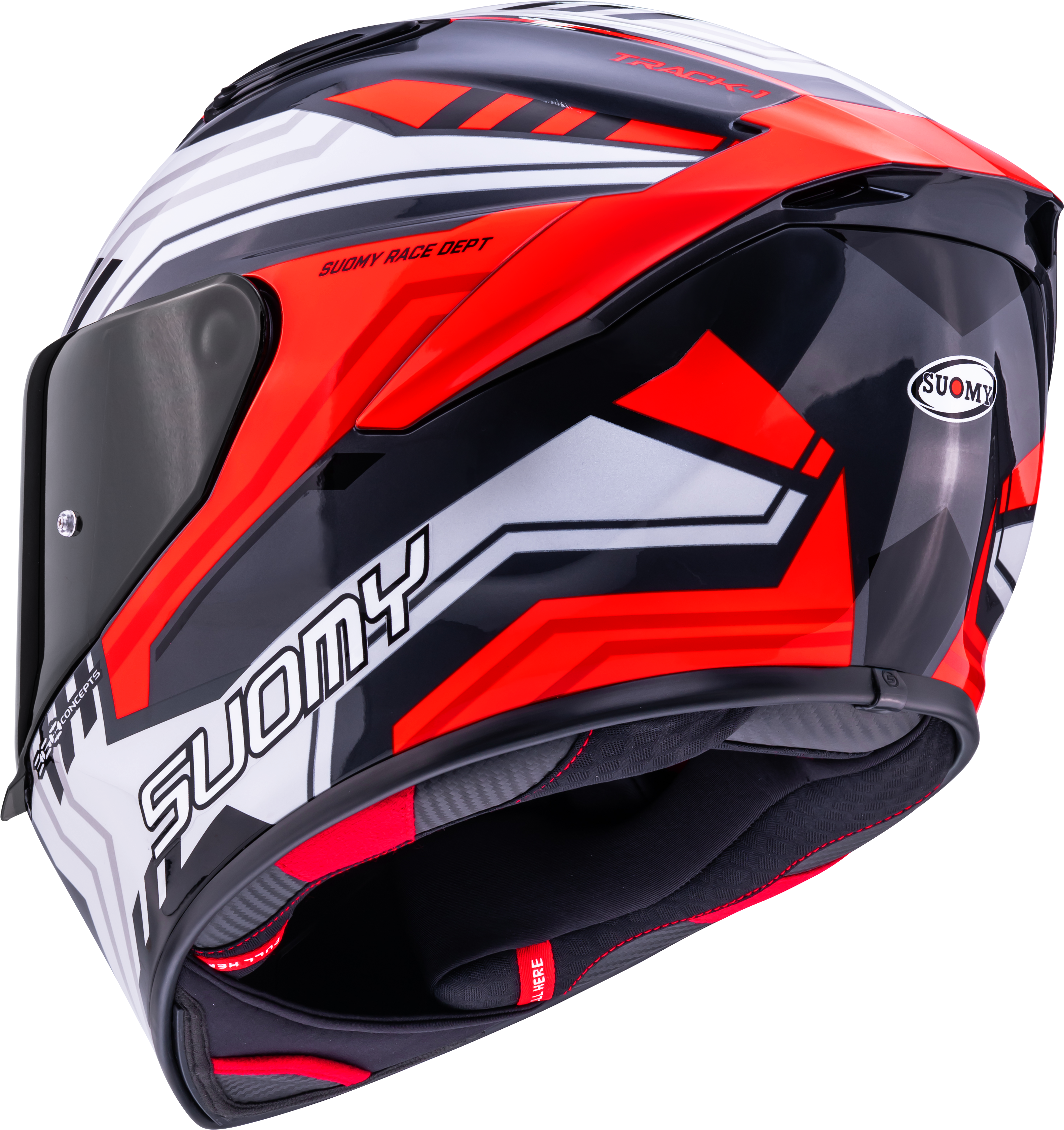 Casque Suomy Track-1 Framework Blanc/Rouge K6T10022 