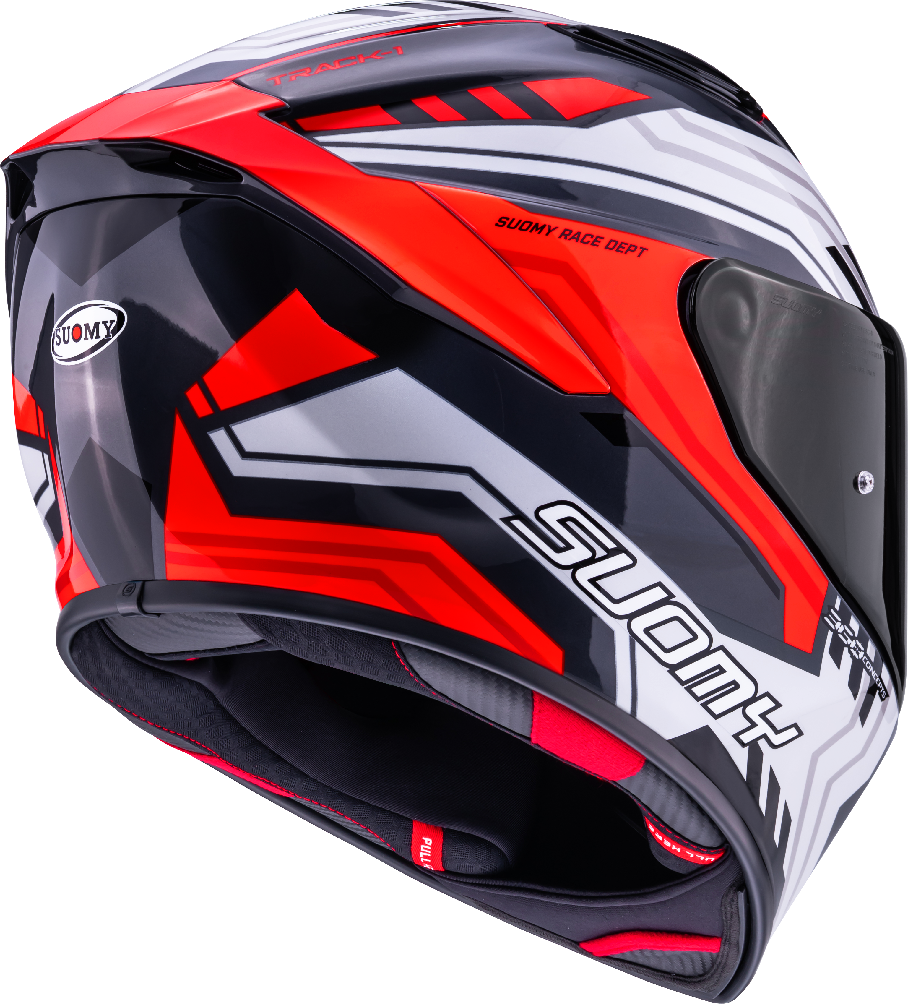 Casque Suomy Track-1 Framework Blanc/Rouge K6T10022 