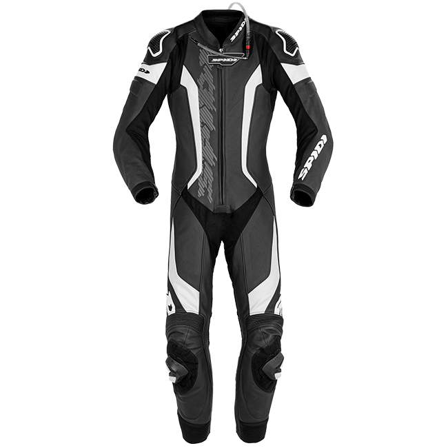 Spidi Laser Pro combinaison une pièce Combinaison en cuir – Combinaison de course perforée | Homme | Noir/Blanc | Y154011 
