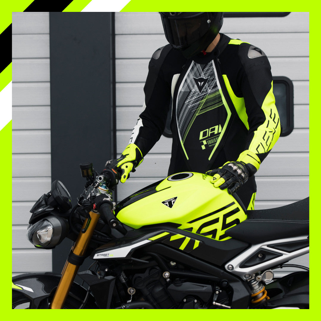 Dainese Audax D-ZIP combinaison en cuir une pièce – combinaison de course perforée | hommes | noir/jaune néon 
