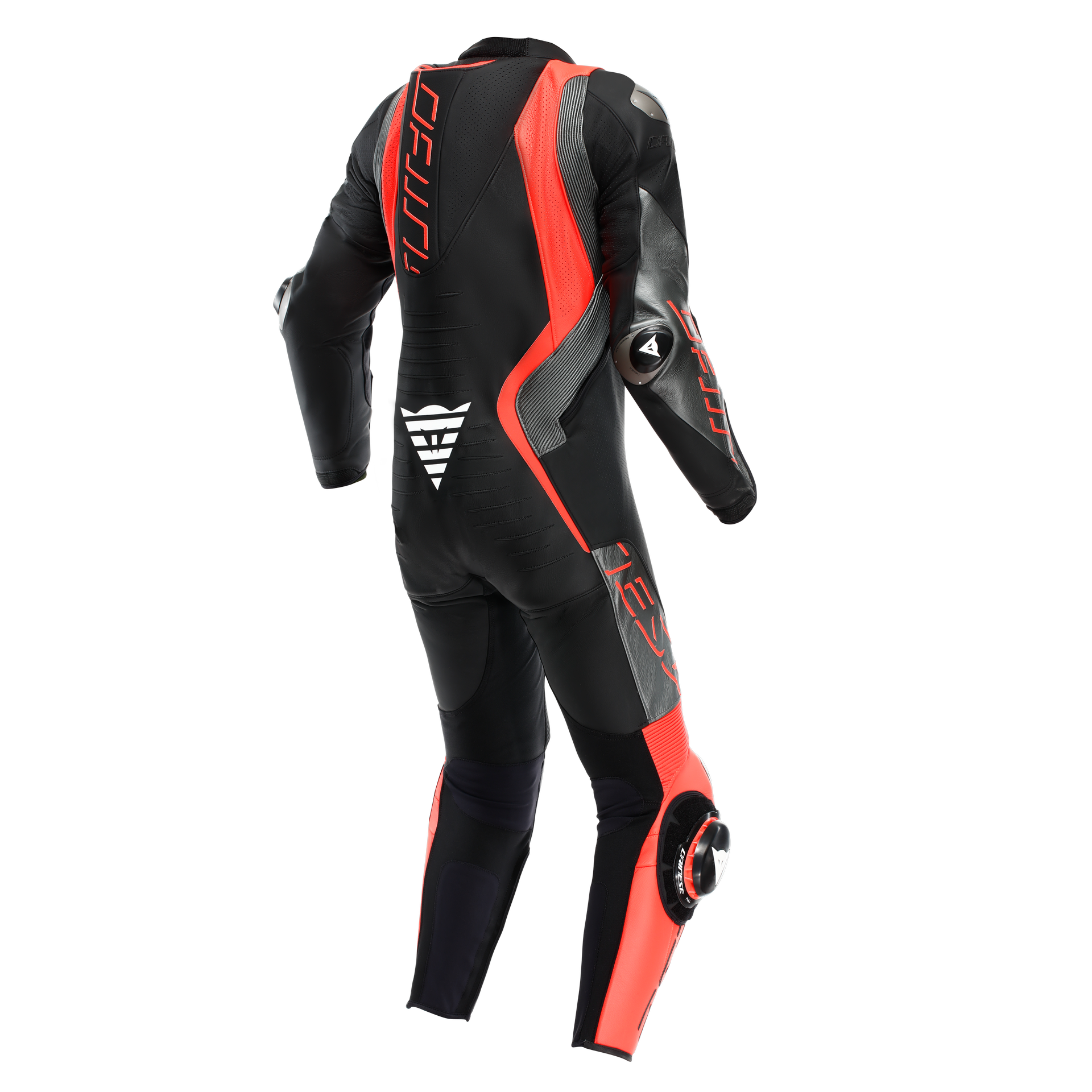 Dainese Audax D-ZIP combinaison en cuir une pièce – Combinaison de course perforée | Hommes | Noir/Rouge 