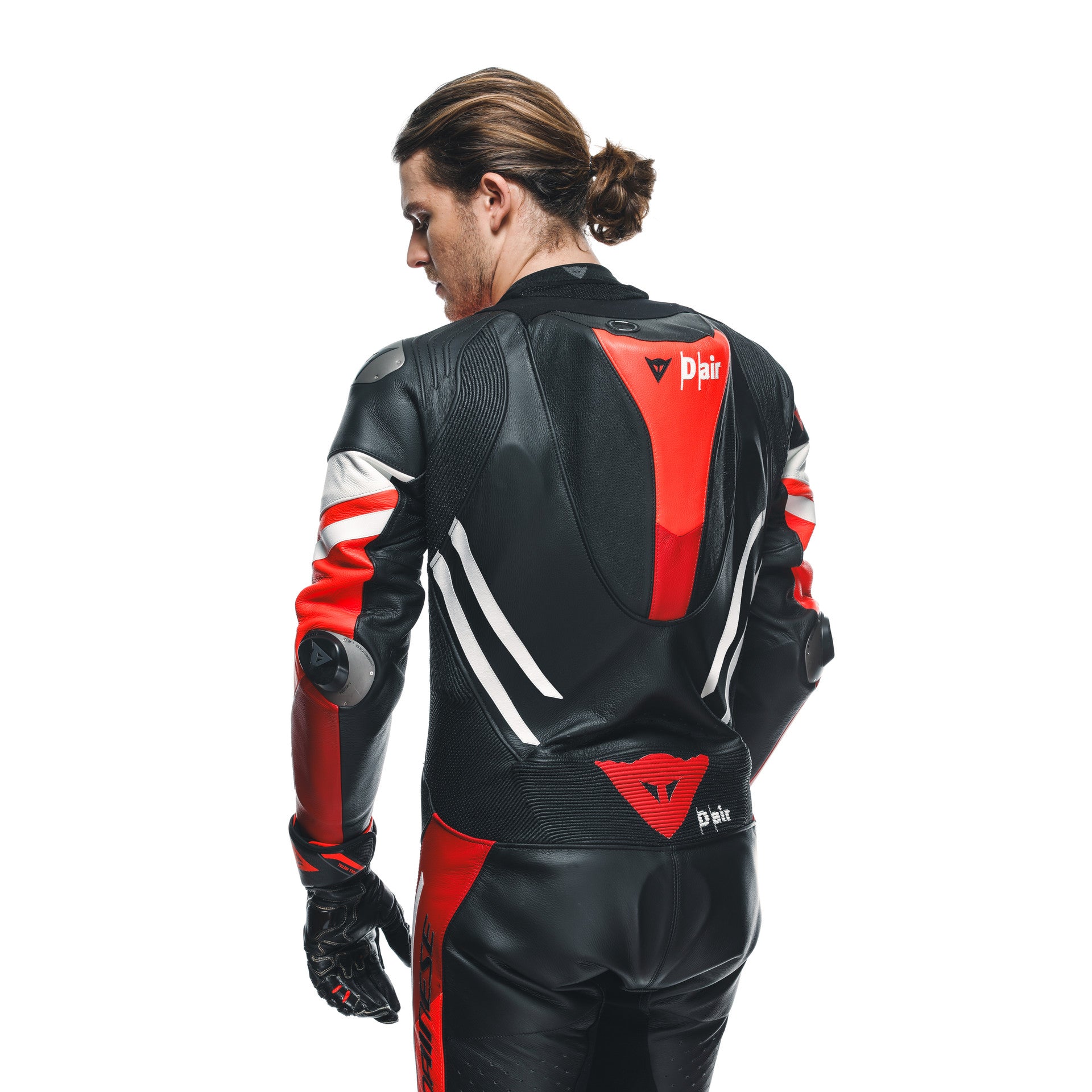 Dainese Misano 3 D-AIR® Combinaison en cuir à une pièce – Combinaison de course avec airbag perforé | Hommes | Rouge 