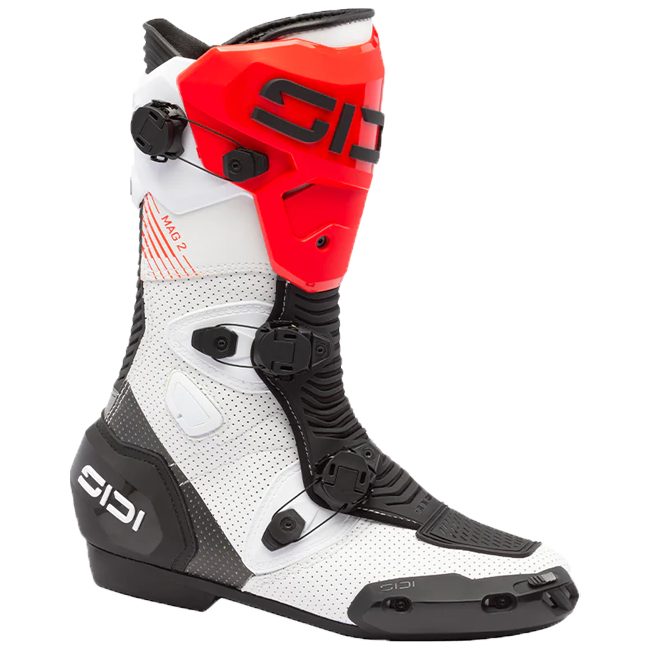 Bottes de moto Sidi MAG 2 Air Blanc Noir Rouge - 391 