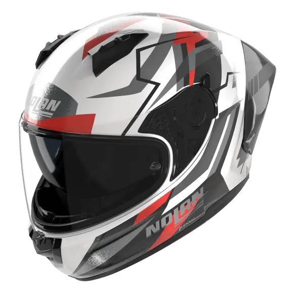 Casque Nolan N60-6 Sport Corsa Blanc / Noir / Rouge / Fini Métallique 356 