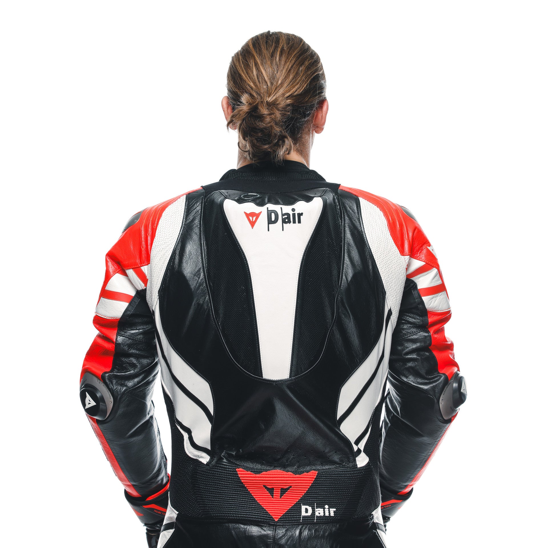 Dainese Mugello 3 D-AIR® combinaison en cuir intégrale – combinaison de course avec airbag perforé | Hommes | Noir/Rouge 