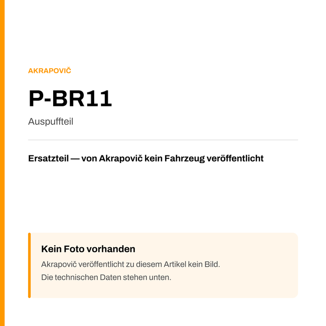 Akrapovic Auspuffteil P-BR11 — Platzhalter, kein Herstellerfoto verfügbar