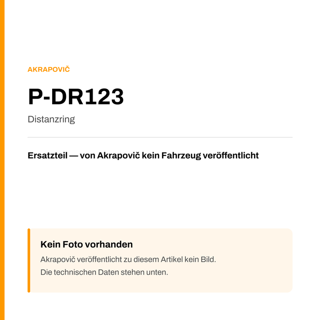 Akrapovic Distanzring P-DR123 — Platzhalter, kein Herstellerfoto verfügbar