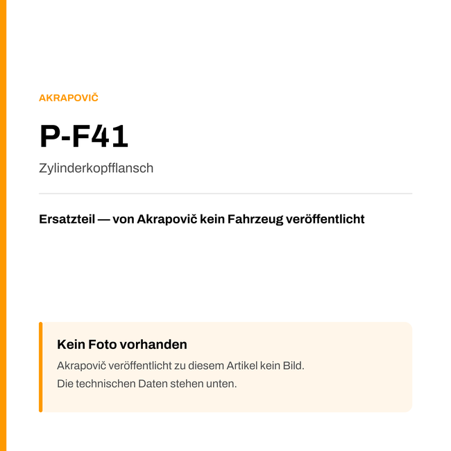 Akrapovic Zylinderkopfflansch P-F41 — Platzhalter, kein Herstellerfoto verfügbar