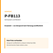 Akrapovic Schrauben und Muttern P-FB113 — Platzhalter, kein Herstellerfoto verfügbar