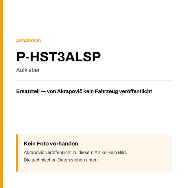 Akrapovic Aufkleber P-HST3ALSP — Platzhalter, kein Herstellerfoto verfügbar