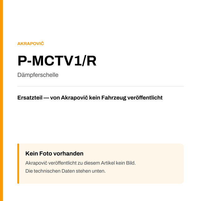 Akrapovic Dämpferschelle P-MCTV1/R — Platzhalter, kein Herstellerfoto verfügbar
