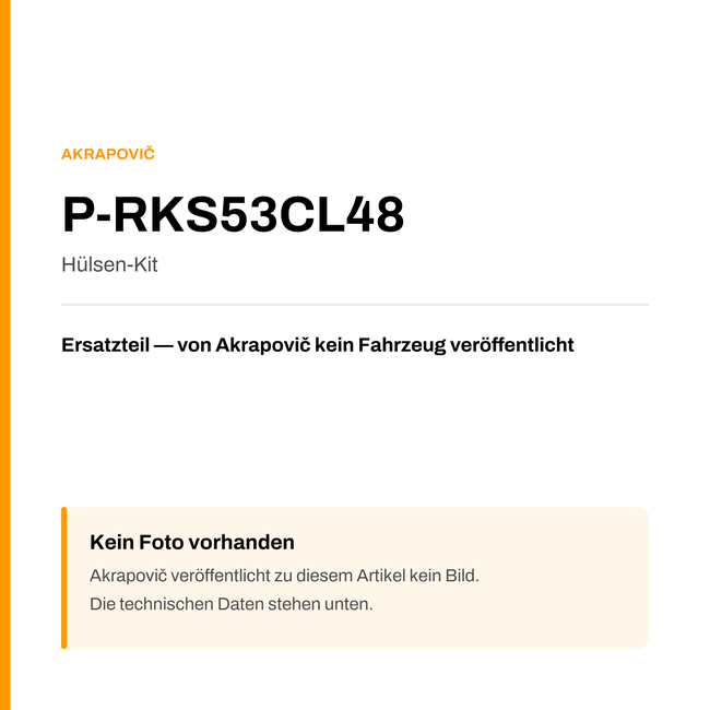 Akrapovic Hülsen-Kit P-RKS53CL48 — Platzhalter, kein Herstellerfoto verfügbar