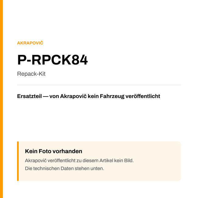 Akrapovic Repack-Kit P-RPCK84 — Platzhalter, kein Herstellerfoto verfügbar