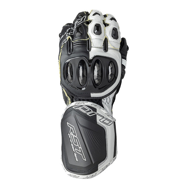 Gants moto en cuir RST Pro Series GP D3O | Hommes | Blanc/Noir | 103715 