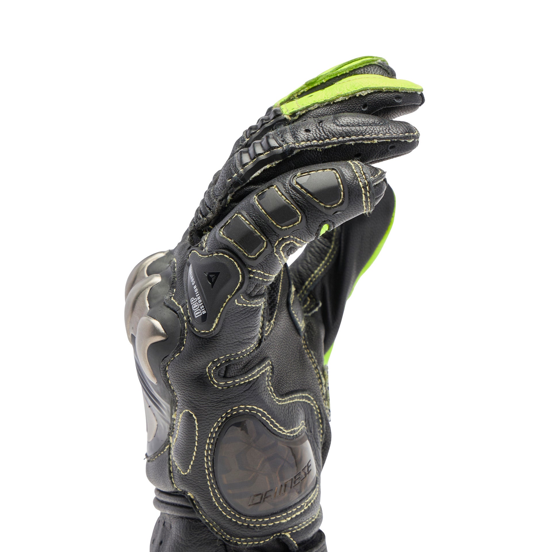 Gants de moto en cuir Dainese Full Metal 7 Racing | Hommes | Noir/Jaune Néon | 201810001462000 
