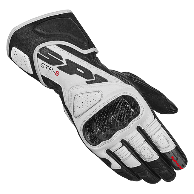Gants de moto en cuir Spidi STR-6 Racing | Homme | Noir/Blanc | A221011 
