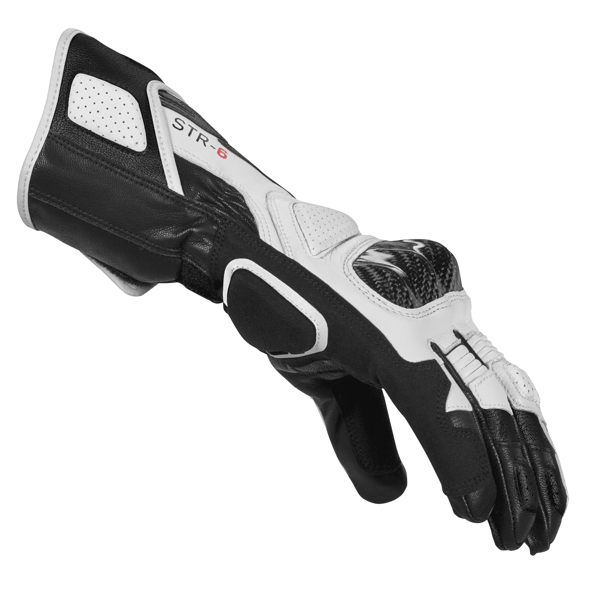 Gants de moto en cuir Spidi STR-6 Racing | Homme | Noir/Blanc | A221011 