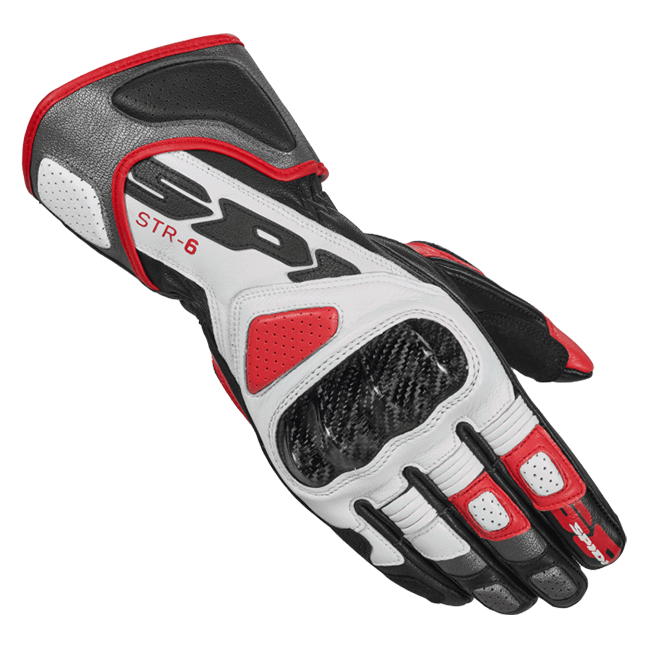 Gants de moto en cuir Spidi STR-6 Racing | Homme | Rouge | A221014 