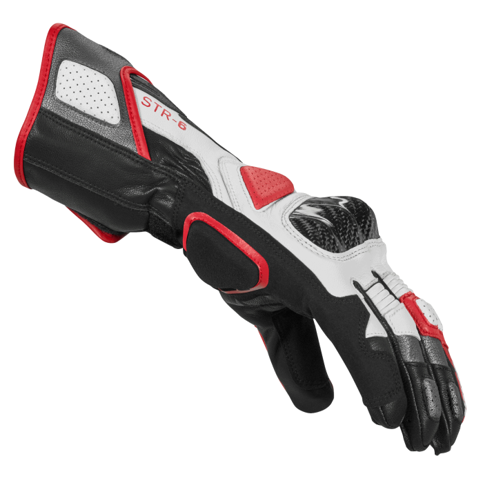 Gants de moto en cuir Spidi STR-6 Racing | Homme | Rouge | A221014 