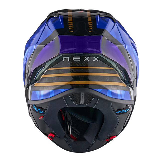 Casque Nexx X.R3R Swirl Carbone Bleu Foncé Or 01XR323489126 