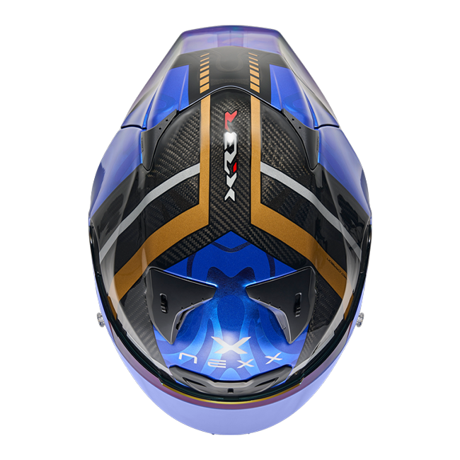 Casque Nexx X.R3R Swirl Carbone Bleu Foncé Or 01XR323489126 