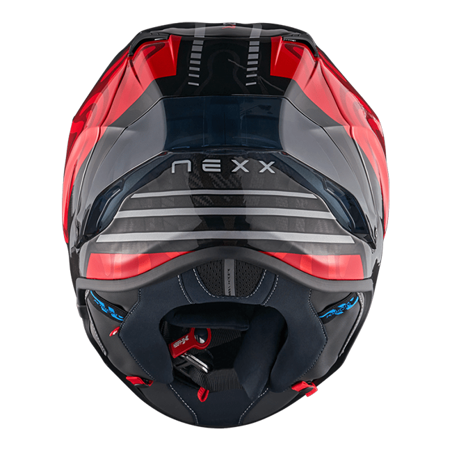 Casque Nexx X.R3R Swirl Carbone Rouge Argent 01XR323489023 