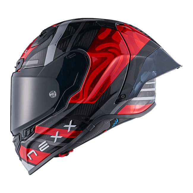 Casque Nexx X.R3R Swirl Carbone Rouge Argent 01XR323489023 