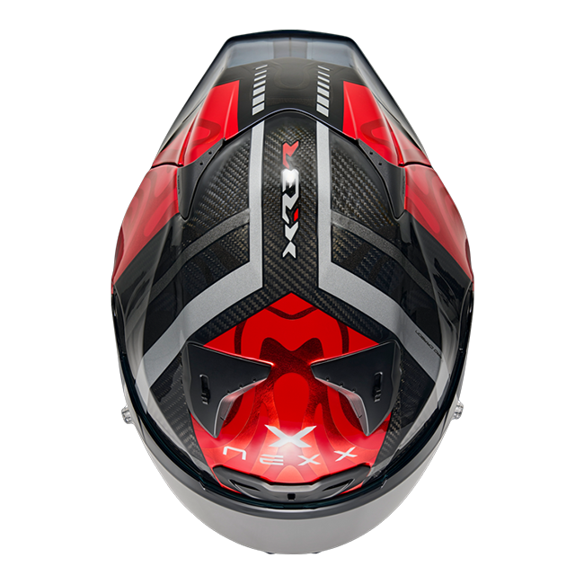 Casque Nexx X.R3R Swirl Carbone Rouge Argent 01XR323489023 