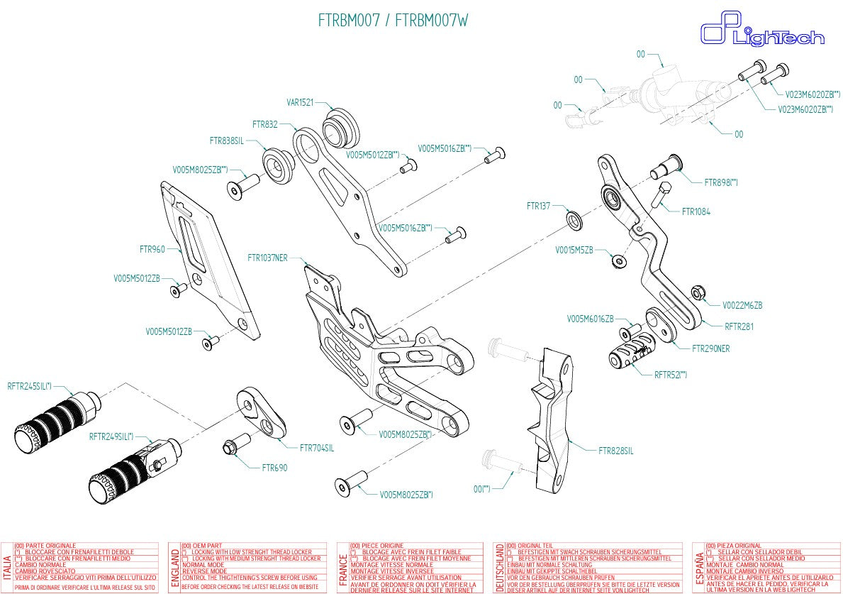 Système de freinage LighTech BMW S1000RR K67 (19-25) FTRBM007/W 